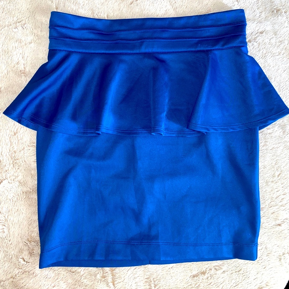 Royal Blue Peplum Mini Skirt | Women’s